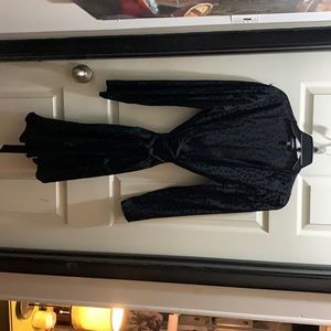 Black Express Cheetah Print Wrap Around Dress